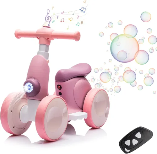 Miniatura 9 de Bicicleta de equilibrio eléctrica 6V para bebés de 1 año, niños y niñas, juguetes para montar de 12 a 48 meses, bicicleta de equilibrio para niños