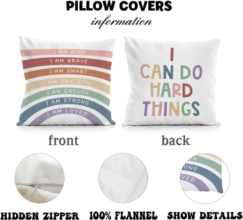 Miniatura 6 de Juego de 2 fundas de almohada con texto en inglés "I Am para el aula, 18 x 18 pulgadas