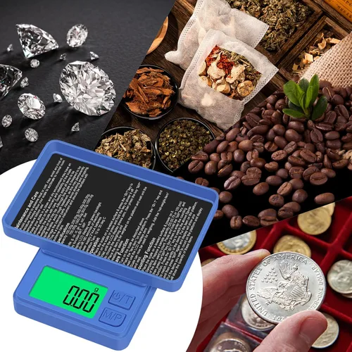 Miniatura 7 de Báscula de bolsillo de 1000 g/0.1 g, báscula digital de cocina de alta precisión Diyife, pantalla LCD, 7 unidades con función de tara, adecuada