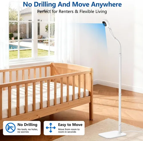 Miniatura 3 de Floor Stand for Nanit Baby Monitor, Baby Camera Stand for Nanit Pro/Plus with Anti-fall Design & Heavy-Duty Base, 37-69" Adjustable Height Flexible