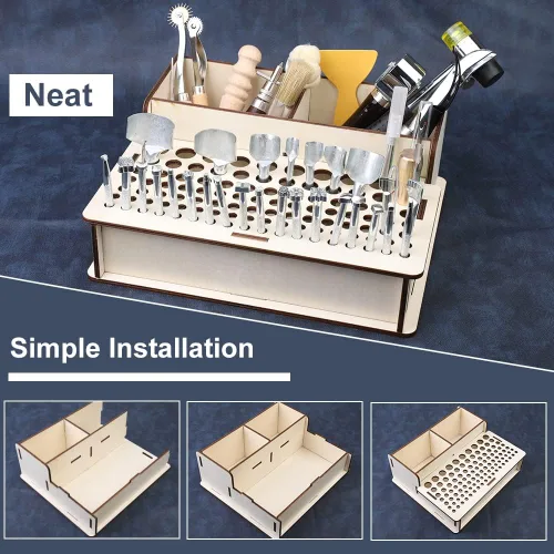 Miniatura 7 de 447 piezas de herramientas para trabajar el cuero, suministros de kit de herramientas para trabajar el cuero con instrucciones, herramientas