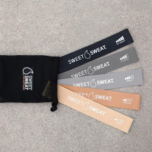 Miniatura 3 de Sweet Sweat - Mini bandas de resistencia – Juego de 5 Bandas elásticas de cadera para ejercicios para sentadillas, estocadas, terapia física