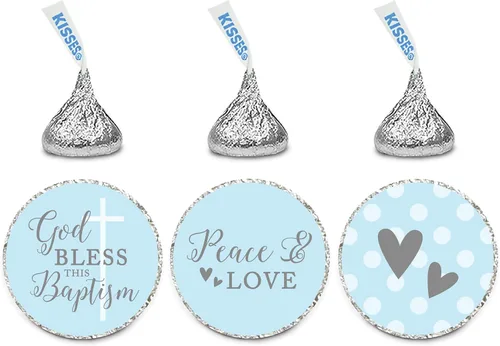 Miniatura 11 de Andaz Press Colección de bautismo de niño azul y gris, banderín colgante personalizado con cuerda, agradecimiento por celebrar el bautismo