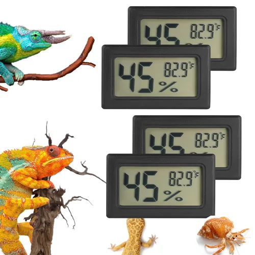 Miniatura 9 de Termómetro y medidor de humedad para reptiles Termómetro circular digital para terrario Accesorios circulares para jaula de dragón barbudo Medidor