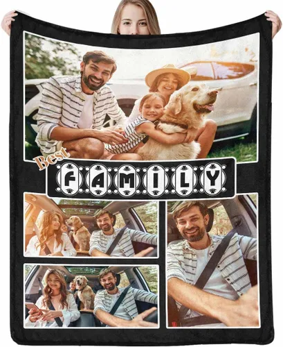 Miniatura 16 de Regalo para papá de hija manta personalizada con fotos, manta suave personalizada, regalo de cumpleaños para papá, manta del mejor papá del mundo