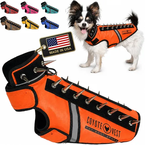 Miniatura 19 de CoyoteVest SpikeVest - Chaleco de arnés para perro, accesorios reflectantes para perros con púas para proteger a tu mascota de ataques de Raptor
