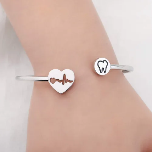 Miniatura 5 de WUSUANED Pulsera de collar de dentista, higienista dental, regalo de joyería para asistente dental, higienista dental, Acero inoxidable
