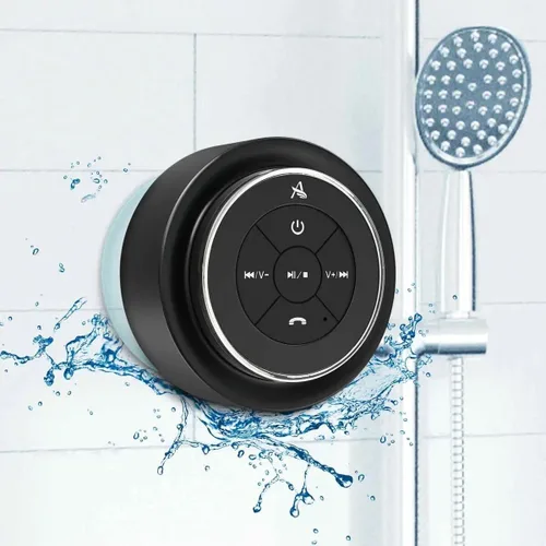 Miniatura 9 de XLEADER, Altavoz de ducha profesional actualizado, altavoz Bluetooth impermeable IPX7 certificado, con ventosa, cordón de silicona, sonido