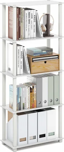 Miniatura 27 de Furinno Turn-N-Tube - Estantes de almacenamiento, estante para libros de 3 niveles, estante esquinero, estantes abiertos sin herramientas