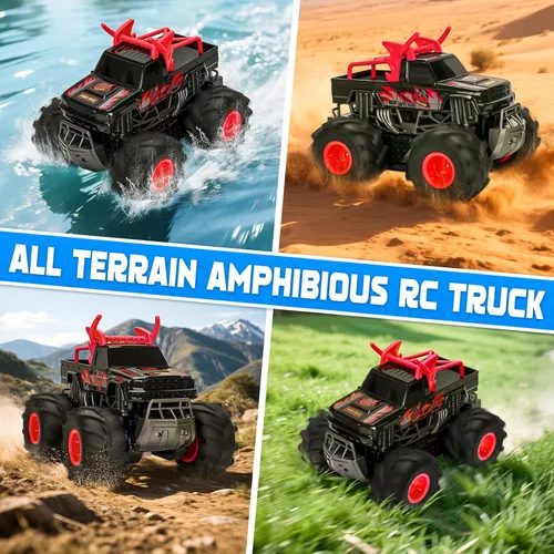 Miniatura 3 de Juguetes de Camión Monstruo Impermeable 1:16 Autos RC, Camión de Control Remoto 2.4GHz para Niños de 8,9,10,11,12 Años, 4WD Todo Terreno con Luces