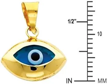 Miniatura 2 de Colgante de oro amarillo real de 14 quilates con dije de mal de ojo