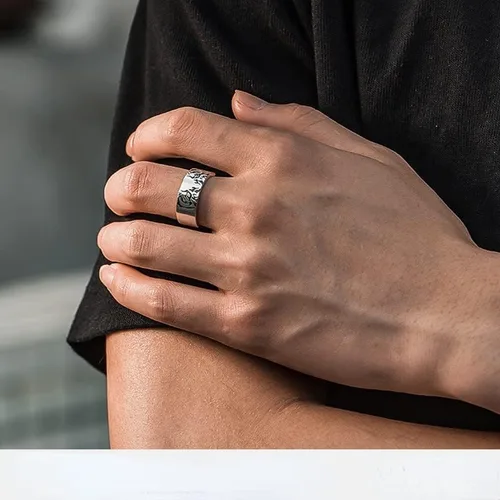 Miniatura 3 de Anillo de cabeza de tigre punk hip-hop para hombres y mujeres, vintage, ojo de gato, animal, anillo abierto, anillo de boda, pareja, joyería retro
