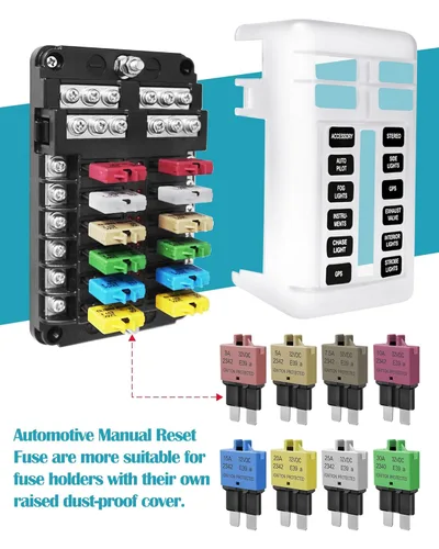 Miniatura 6 de Kit surtido de fusibles ATC ATO automotrices de bajo perfil para coche, fusibles resettables 3A 5A 7.5A 10A 15A 20A 25A 30A, fusibles estándar