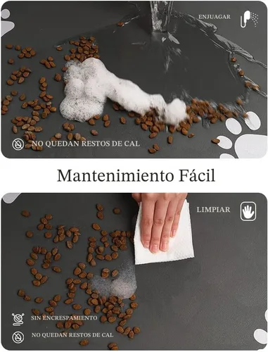 Miniatura 4 de Tapete para comedero de mascotas, absorbente, para tazón de alimentos y dispensador de agua del perro, no deja manchas, se seca rápido