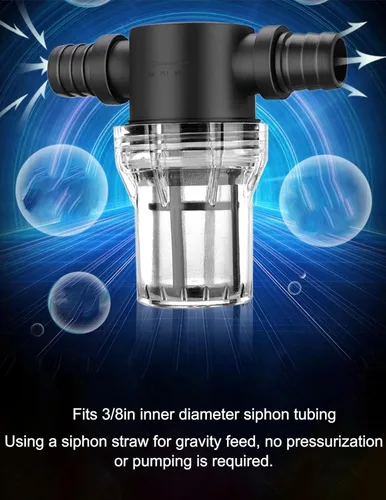 Miniatura 4 de Filtro de cerveza en línea, filtro de agua de 80 mallas de 150 micrones, dispositivo de filtración de filtro en T de plástico, alimentación por
