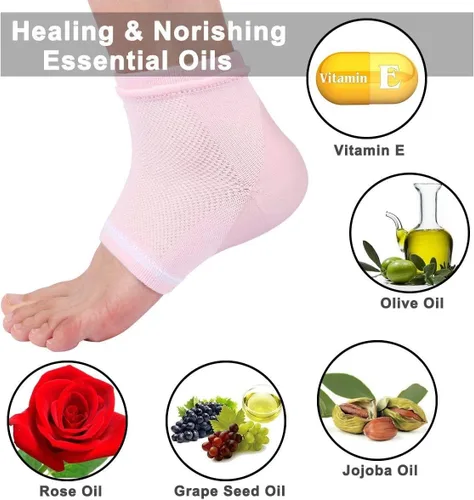 Miniatura 4 de Codream calcetines talón gel humectante ventilado, para el día o la noche, juegos para el cuidado del píe, dedo abierto, nuevo tratamiento
