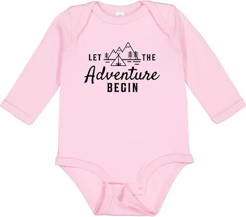 Miniatura 12 de inktastic Let the Adventure Begin with Camping Tent and Long Sleeve Creeper
