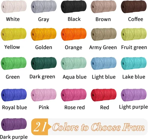 Miniatura 7 de Cuerda de yute natural de 0.079 pulgadas y 328 pies para manualidades, cuerda de yute de colores de 3 capas para envoltura de regalos, jardinería