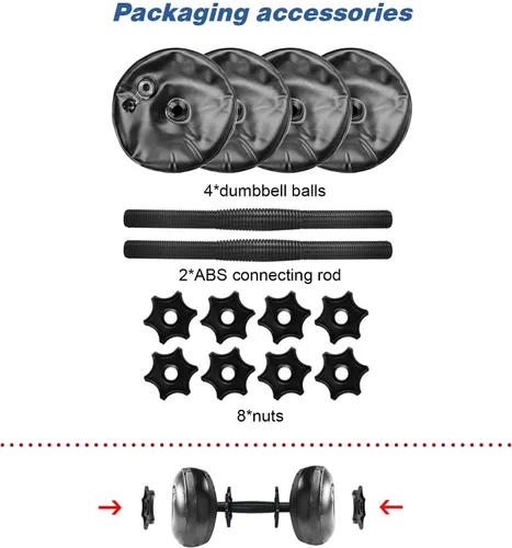 Miniatura 5 de Water Filled Dumbbells Set - Water Filled Weights - Portable Travel Weights - Weights Adjustable Dumbbells
