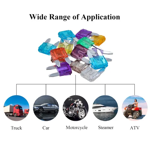 Miniatura 6 de Road Passion 145 piezas Mini Blade Fusible Surtido Auto Motocicleta SUV Fusibles Kit 3A 5A 7.5A 10A 15A 20A 25A 30A 35A 40A