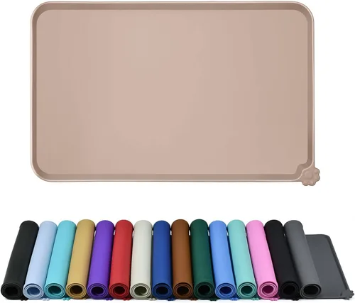 Miniatura 18 de Reopet Tapete de silicona para cuenco de perro y gato, antiadherente, para alimentos, impermeable, varios colores, tamaños y propósitos Gris