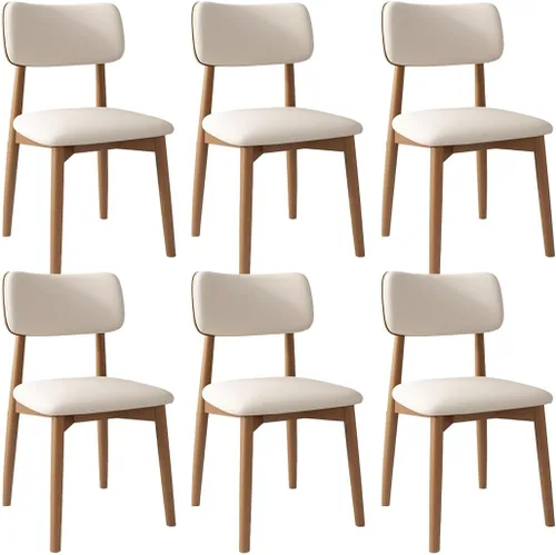 Miniatura 62 de YVYKFZD Solid Wood Dining Chairs, Kitchen Chairs Set with Curved Backrest, Leather Upholstered Dining Room Chair, Armless Living Room Chair, for