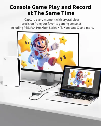Miniatura 3 de Tarjeta de captura para Nintendo Switch, tarjeta de captura de audio y video 4K, grabadora HDMI 1080P 60FPS USB C 3.0 para juegos/transmisión