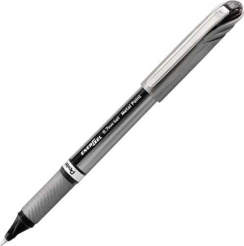 Miniatura 3 de Pentel EnerGel NV - Bolígrafo de gel líquido, (0.028 in), línea media, con tapa, punta de metal, tinta negra, caja de 12 unidades (BL27-A)