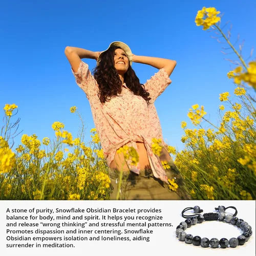 Miniatura 195 de Adjustable Crystal Bracelet – Gemstone Bead Bracelet with Adjustable Macrame String – Chic Gemstone Bracelet for Men and Women – 8mm Round Healing