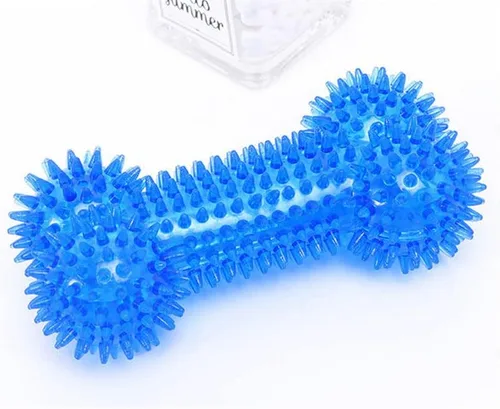 Miniatura 3 de Juguete masticable de hueso chirriante para masticadores agresivos, juguete de hueso de goma duradero para perros, limpieza de dientes y Azul