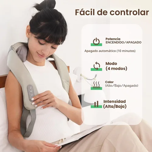 Miniatura 8 de Heycool - Masajeador inalámbrico para cuello y hombros, con calefacción de grafeno, almohadilla de masaje Shiatsu mejorada para cuello y hombros