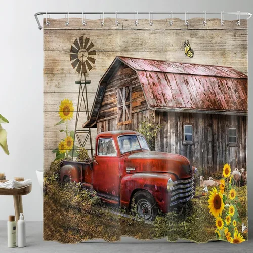 Miniatura 31 de LB Cortina de ducha de otoño para baño, divertido gato negro con fantasma en la bañera en el bosque de otoño, cortina de ducha de tela de cosecha