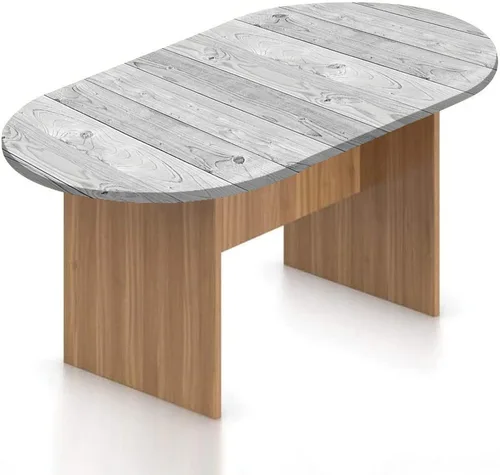 Miniatura 8 de Mantel ovalado ajustable para mesa de patio, poliéster elástico gris y amarillo, estampado de remolinos abstractos y flores inspiradas en el mar, se