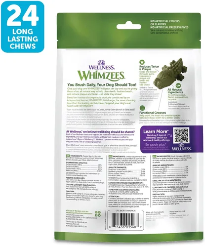 Miniatura 8 de WHIMZEES Wellness Alligator - Golosinas dentales para perros, masticables naturales, tamaño pequeño, (24 unidades)