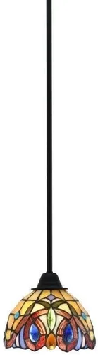Miniatura 59 de Toltec Lighting Paramount - Mini colgante de 1 luz en acabado negro mate con cristal de arte perla de 7 pulgadas y estilo negro