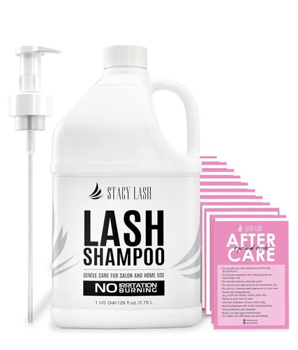 Miniatura 12 de STACY LASH Champú para extensiones de pestañas + cepillo, 1.69 onzas líquidas, limpiador espumoso de párpados, lavado para extensiones y pestañas