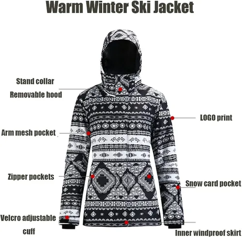 Miniatura 2 de GS SNOWING Conjunto de chaquetas y pantalones de esquí para mujer, resistente al viento, impermeable, aislado, para invierno, cálido, snowboard