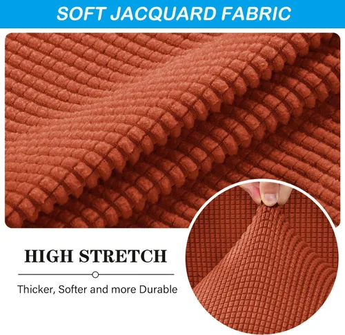 Miniatura 3 de OBCREAT Fundas otomanas, funda otomana de jacquard elástico, suave y gruesa, plegable, funda de almacenamiento rectangular para reposapiés con parte