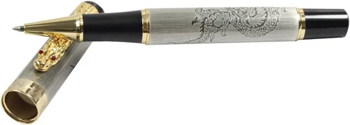 Miniatura 3 de Gullor Bolígrafo Roller Jinhao Descendientes del Dragón Plata con Dragón Dorado