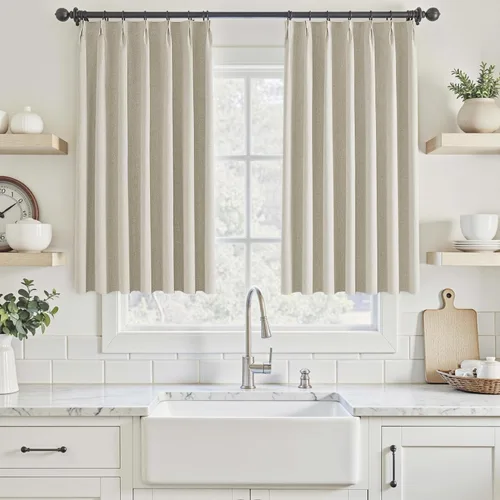 Miniatura 38 de UHITECH Cortinas opacas cortas de 35 pulgadas de largo, plisadas, opacas, para ventanas pequeñas, con aislamiento térmico, cortinas reductoras