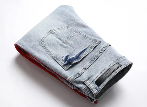Miniatura 6 de ABSECAI Pantalones de mezclilla rasgados ajustados para hombre