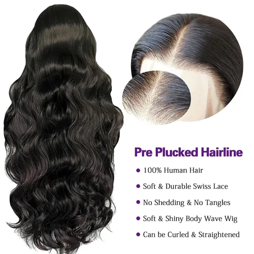 Miniatura 3 de Pelucas de cabello humano ondulado con encaje frontal de 13 x 4 HD, sin pegamento, pelucas de encaje frontal para mujeres, pelucas de cabello humano