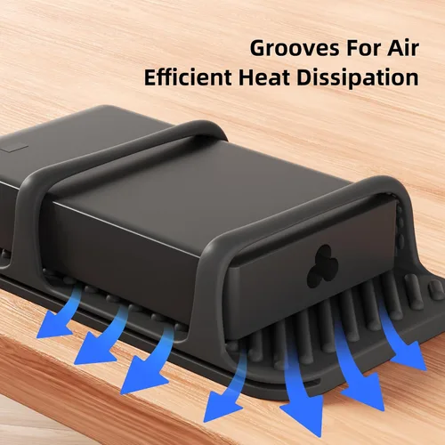 Miniatura 5 de ELETIUO Soporte universal de silicona para cargador de laptop, organizador de montaje de ladrillo de alimentación bajo el escritorio para ladrillos