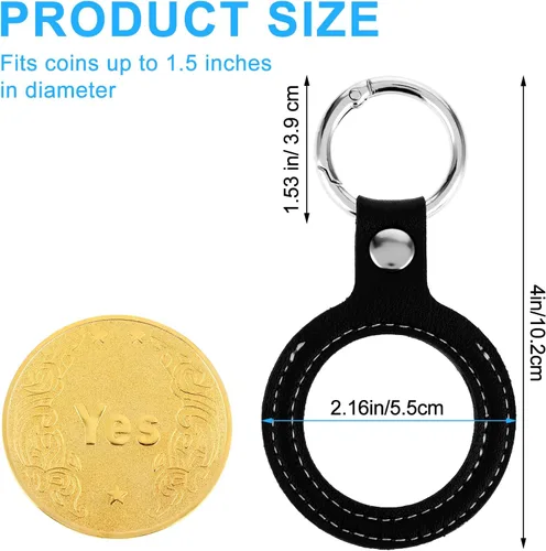 Miniatura 2 de Gjinxi Llavero de cuero para monedas AA, cuarto y almacenamiento de monedas de la suerte