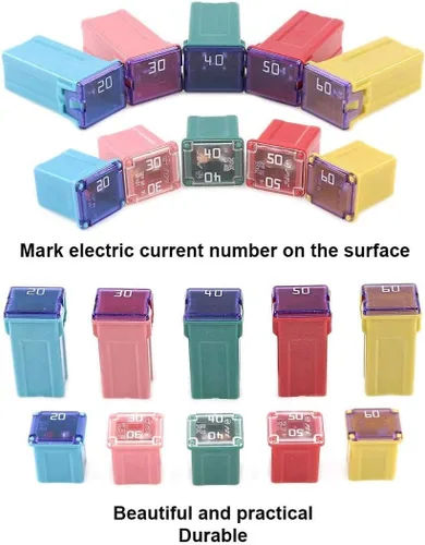 Miniatura 4 de JCASE - Juego de 30 fusibles surtidos en forma de caja de combinación automotriz de perfil bajo y alto/STD compatible con camionetas, automóviles