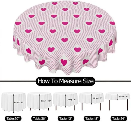 Miniatura 6 de Mantel redondo de líneas geométricas e impresiones de amor, mantel lavable, resistente a las arrugas, para el hogar, cocina, comedor, picnic