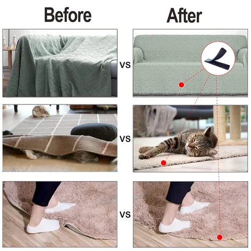 Miniatura 3 de ProHT Tiras de velcro con adhesivo de 0.8 x 3 pulgadas, 40 pares de tiras adhesivas de resistencia industrial para cojines de sofá. Resistentes