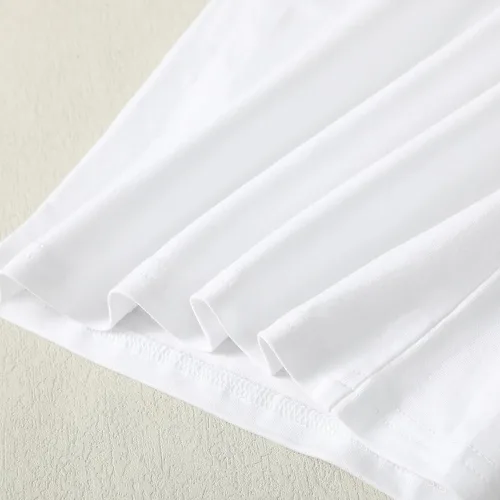 Miniatura 6 de 12M-14Y - Camiseta de algodón para niñas pequeñas, color sólido, blusa con volantes, camiseta casual de algodón