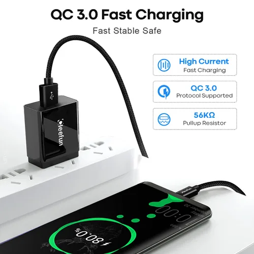 Miniatura 3 de CLEEFUN Cable largo USB C de 20 pies, cable de carga USB a USB-C, cable de carga tipo C de 20 pies para iPhone 16 serie 15, serie Samsung Galaxy