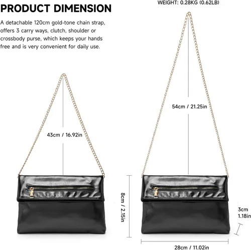 Miniatura 4 de Bolso de mano para mujer, bolso de noche con correa de cadena, sobre de moda, bolso cruzado de boda formal